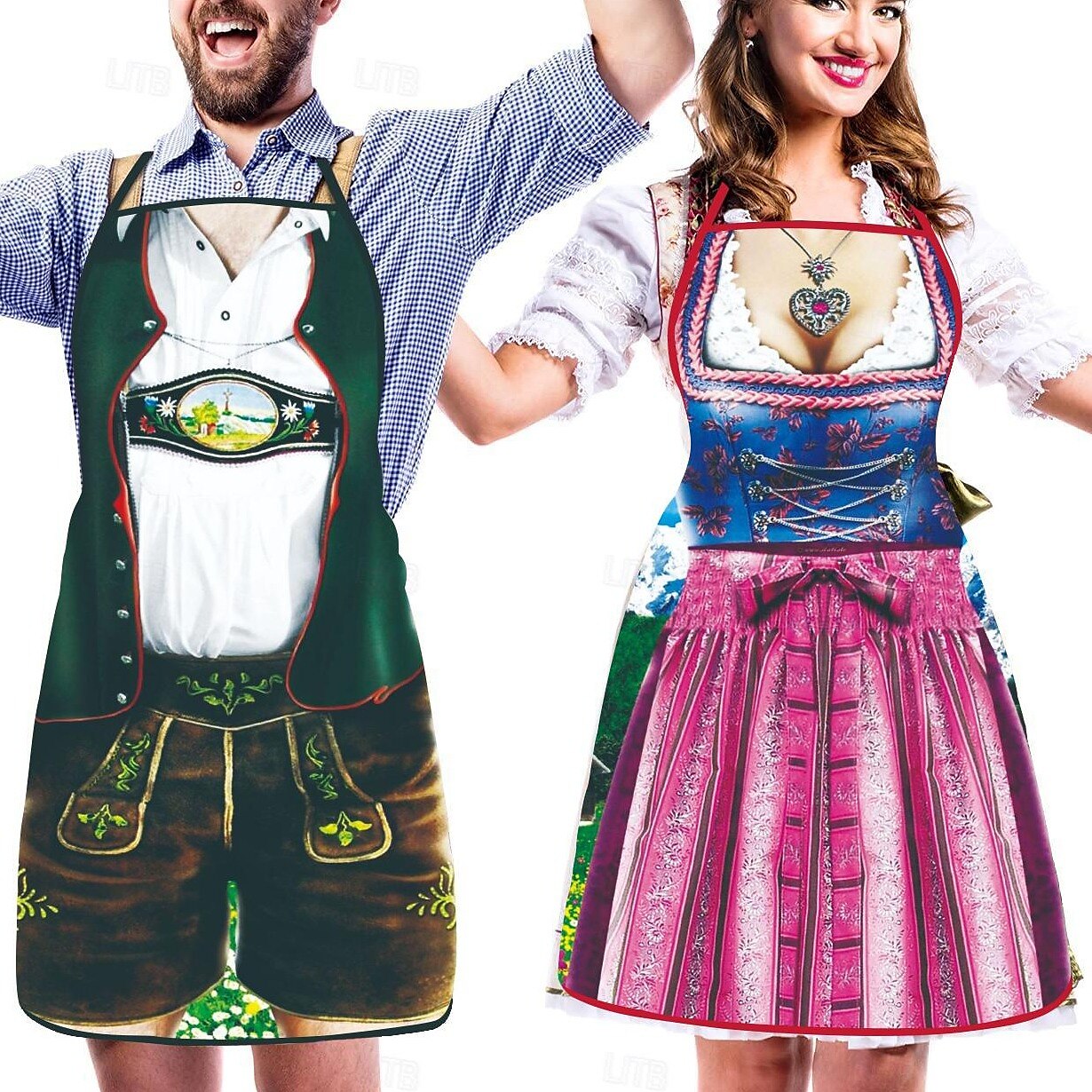 Tabliers Oktoberfest Amusants pour Couples | Look Traditionnel et Humoristique
