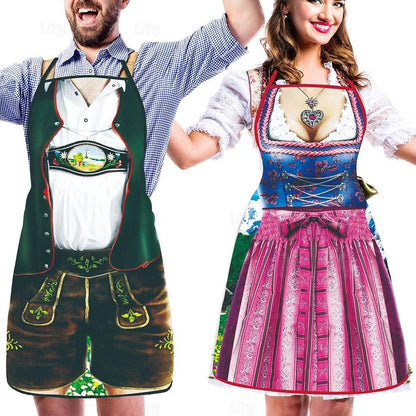 Tabliers Oktoberfest Amusants pour Couples | Look Traditionnel et Humoristique
