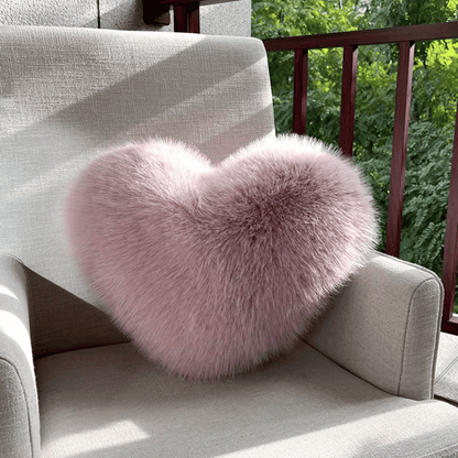 Coussin en Fausse Fourrure en Cœur | Élégant et Confortable pour Décoration Moderne