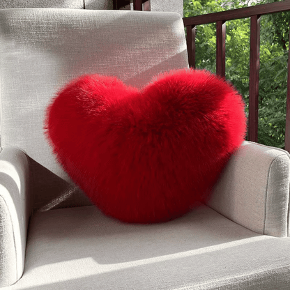 Coussin en Fausse Fourrure en Cœur | Élégant et Confortable pour Décoration Moderne