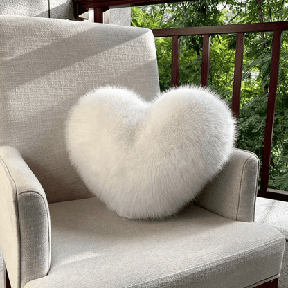 Coussin en Fausse Fourrure en Cœur | Élégant et Confortable pour Décoration Moderne