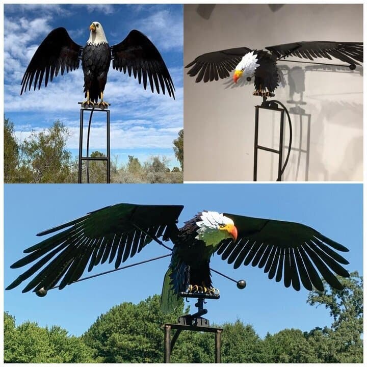 Sculpture Cinétique en Métal | Danse de Lumière et de Vent