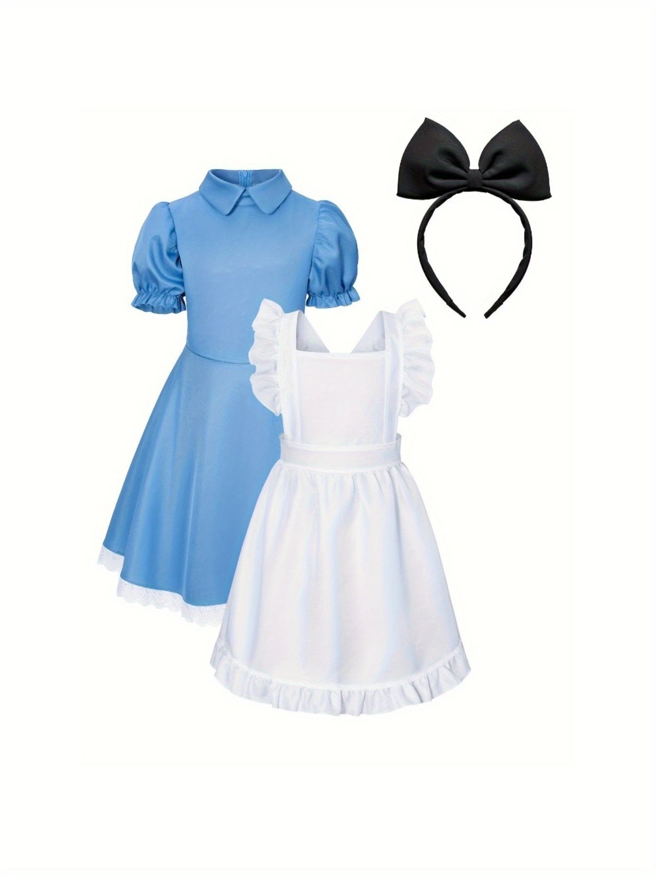 Robe de Costume d'Halloween pour Filles | Ensemble Complet avec Manches Bouffantes
