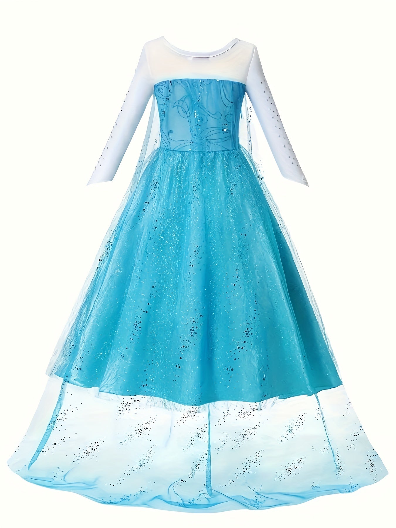 Robe de Princesse Halloween Glitter | Confortable et Éblouissante à Manches Longues