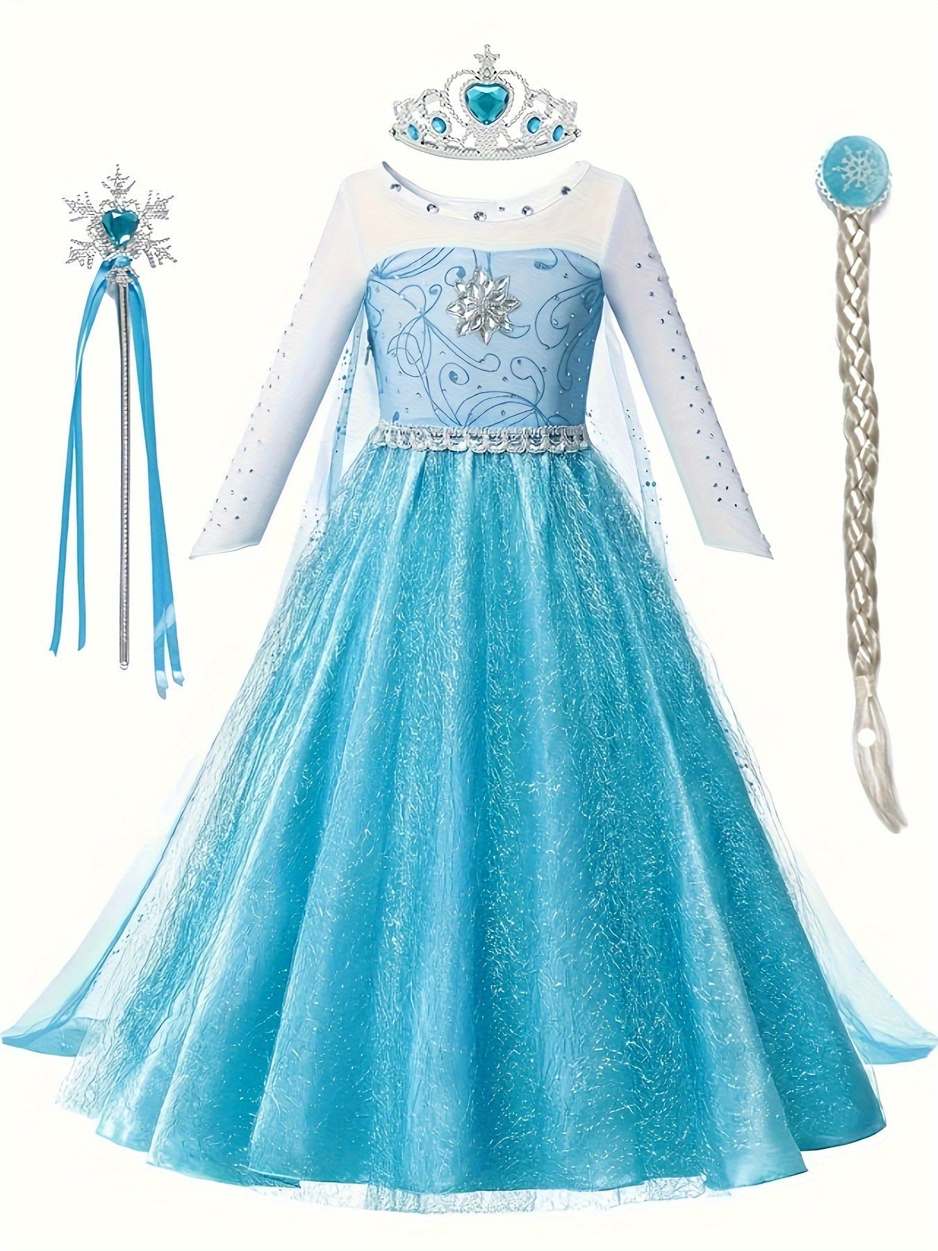 Robe de Princesse Halloween Glitter | Confortable et Éblouissante à Manches Longues