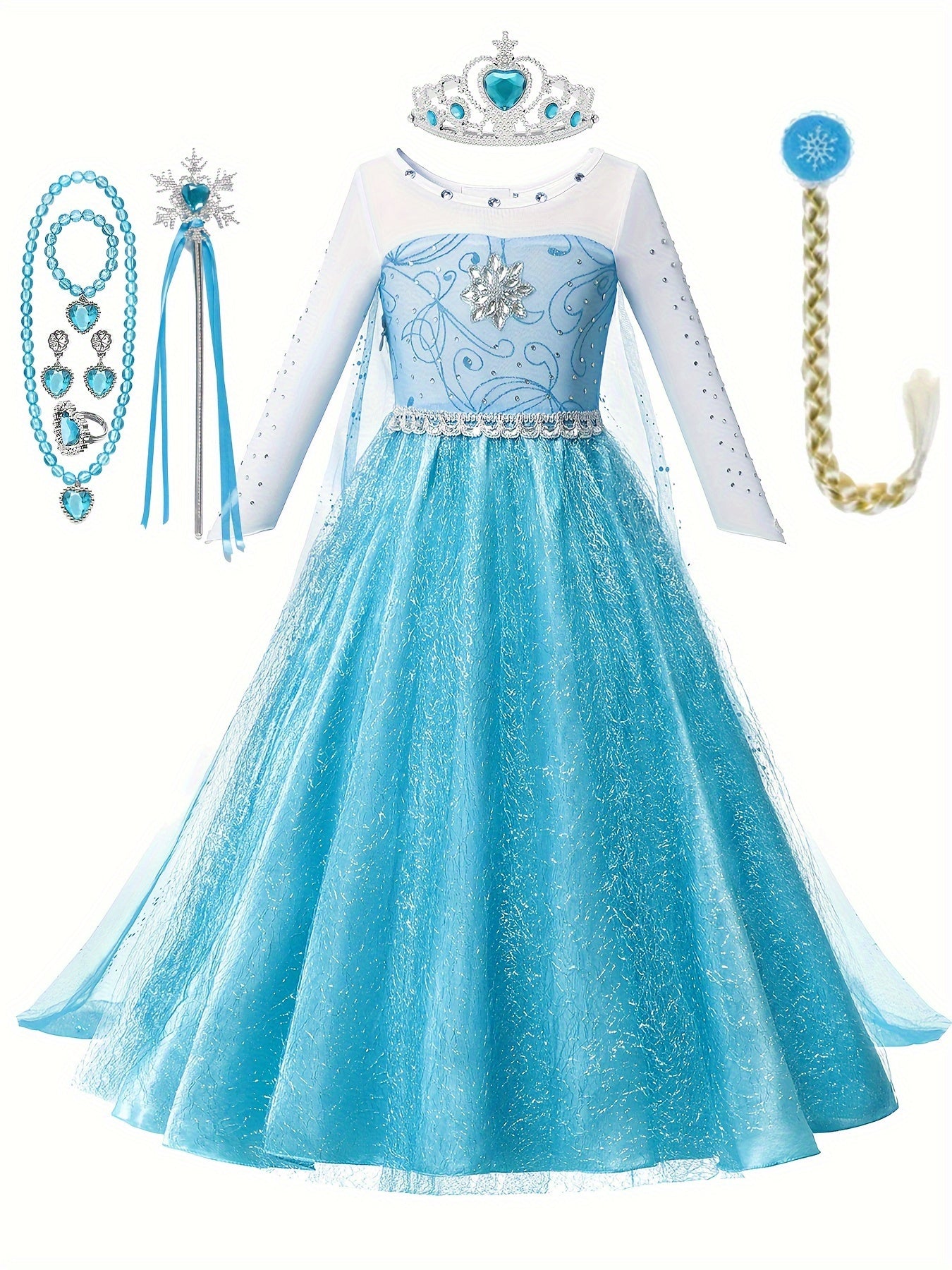 Robe de Princesse Halloween Glitter | Confortable et Éblouissante à Manches Longues