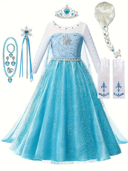 Robe de Princesse Halloween Glitter | Confortable et Éblouissante à Manches Longues