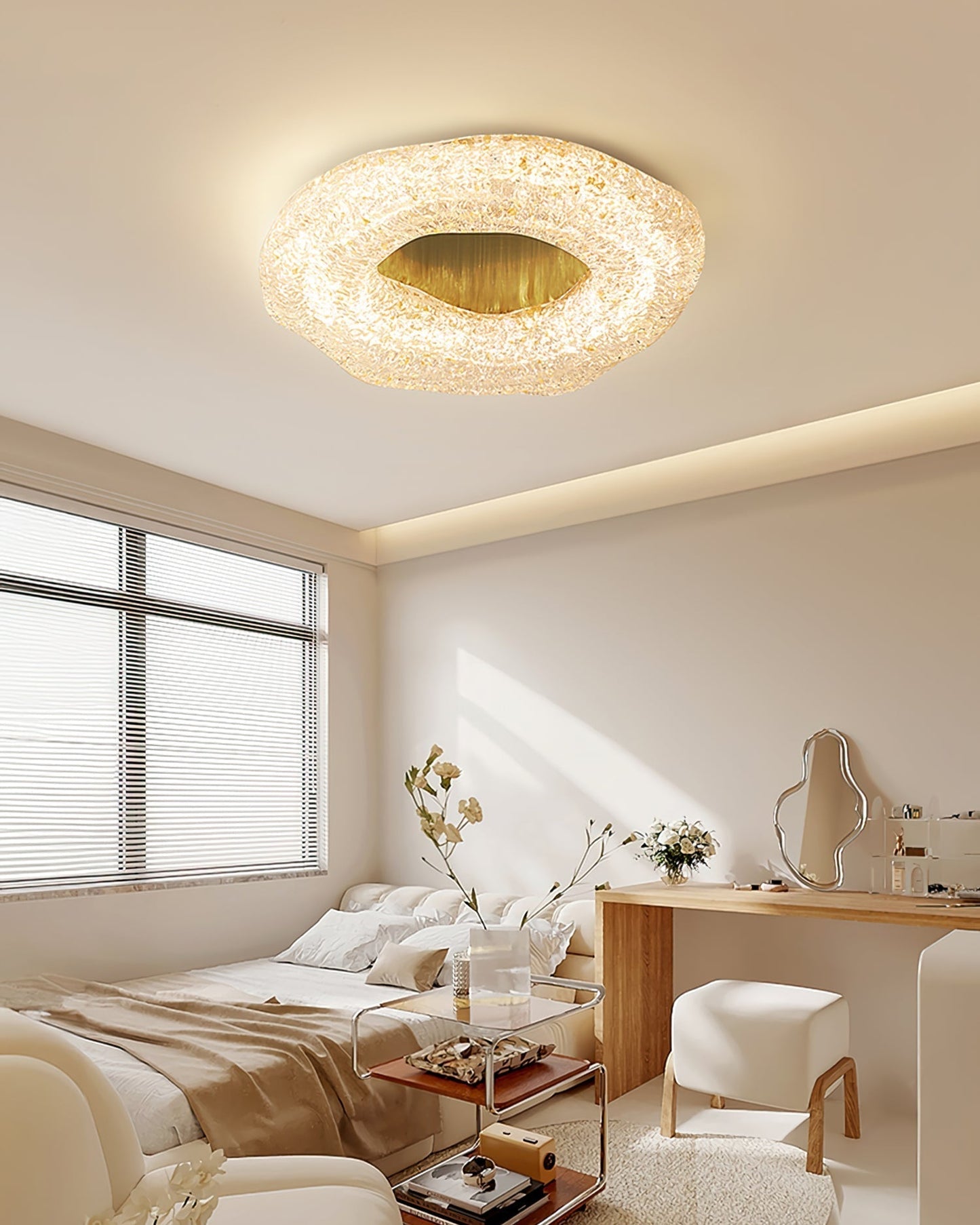 Luminaire de Plafond Sculptural | Éclat Chaleureux et Design Unique