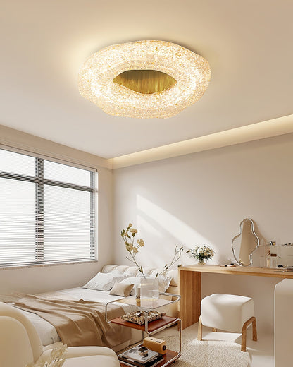 Luminaire de Plafond Sculptural | Éclat Chaleureux et Design Unique