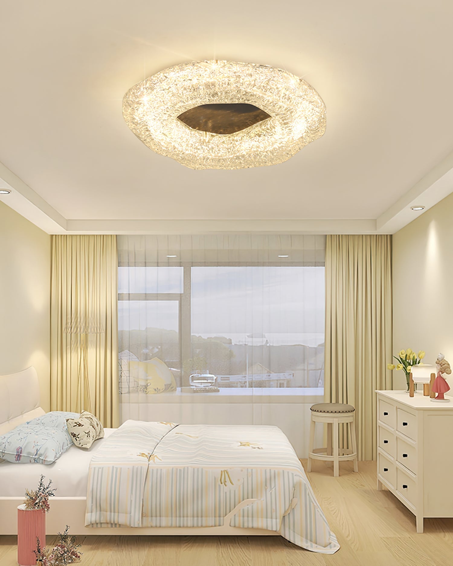 Luminaire de Plafond Sculptural | Éclat Chaleureux et Design Unique