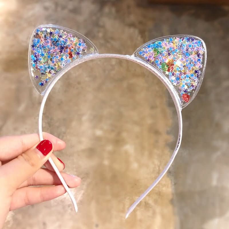 Bandeau Pailleté Oreilles de Chat | Accessoire Glamour pour Fêtes et Occasions Spéciales