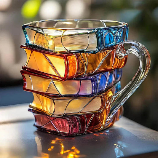 Tasse à Café en Verre Design Livre | Cadeau Idéal pour Amateurs de Littérature