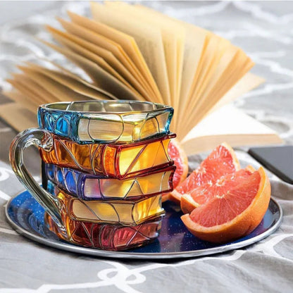 Tasse à Café en Verre Design Livre | Cadeau Idéal pour Amateurs de Littérature