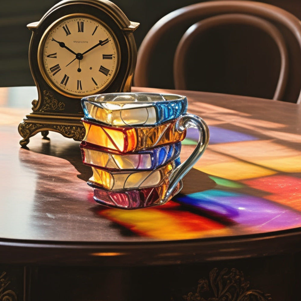 Tasse à Café en Verre Design Livre | Cadeau Idéal pour Amateurs de Littérature