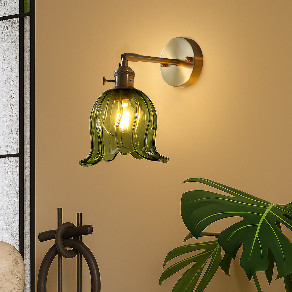 Applique Murale en Verre Floral | Élégance Moderne et Ambiance Chaleureuse