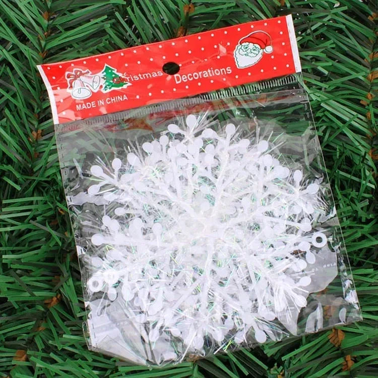 Flocons de Neige Pailletés pour Noël | Décorations Scintillantes et Polyvalentes