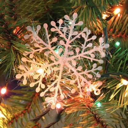 Flocons de Neige Pailletés pour Noël | Décorations Scintillantes et Polyvalentes