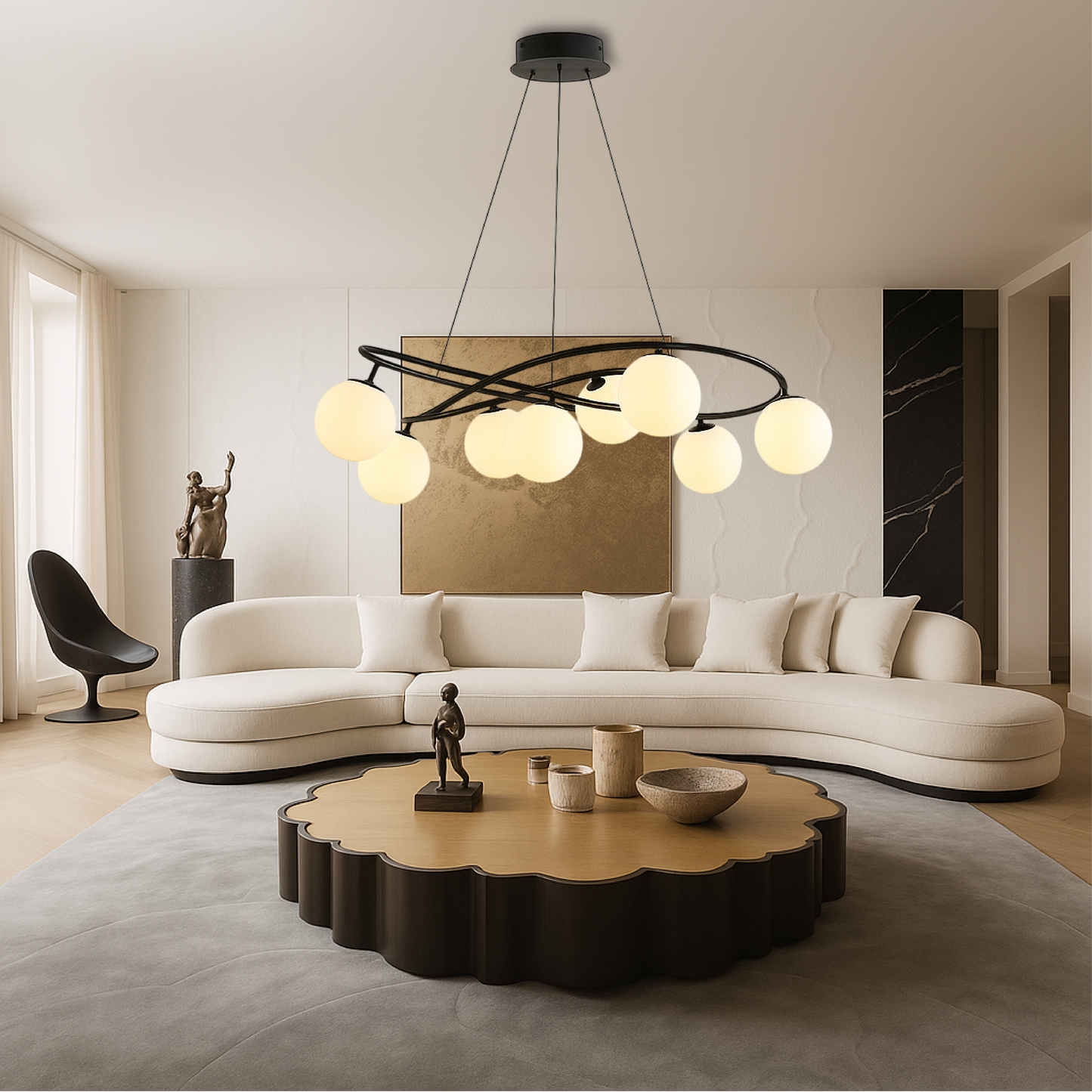 Lustre Noir Rétro Scandinave | Élégance Vintage pour Votre Intérieur