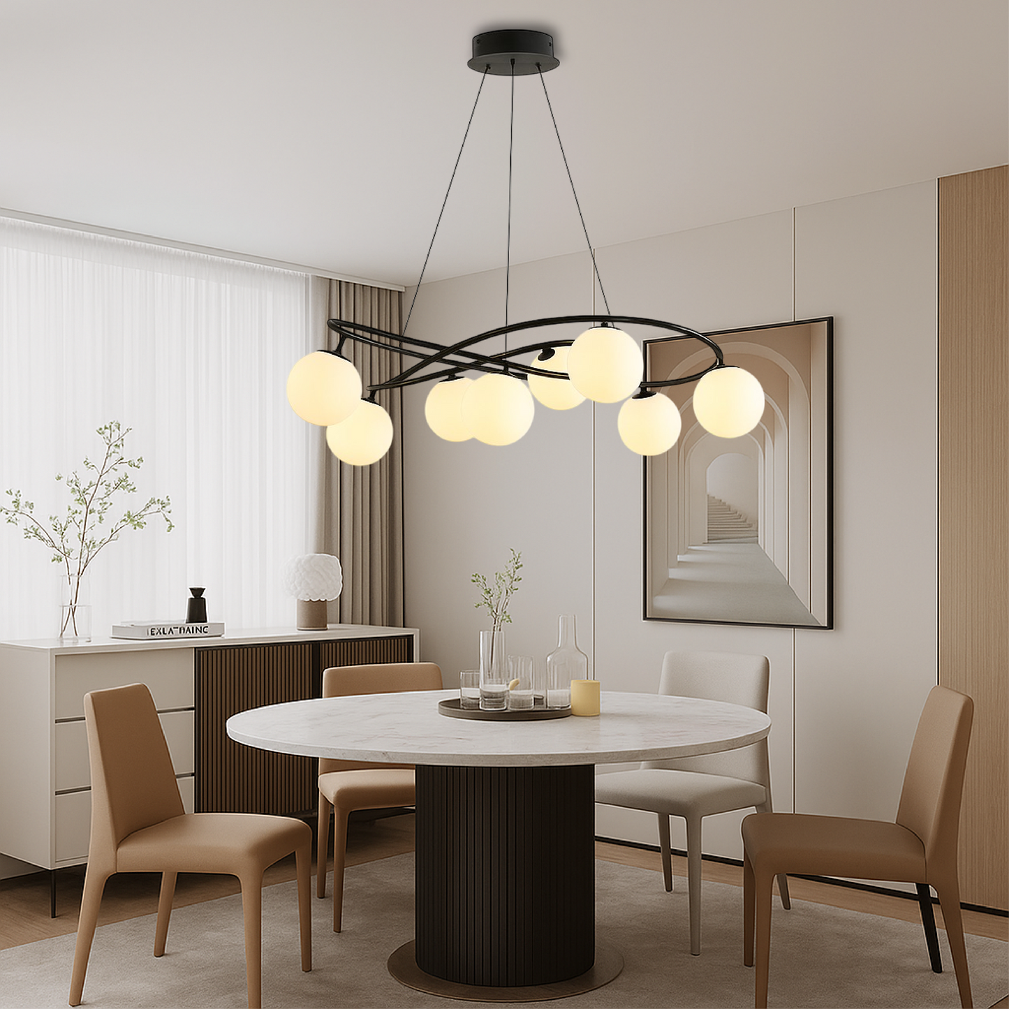 Lustre Noir Rétro Scandinave | Élégance Vintage pour Votre Intérieur