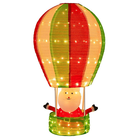 Décoration de Noël Gonflable | Père Noël dans Montgolfière avec LED