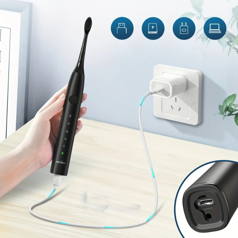 Brosse à Dents Sonique Rechargeable | Nettoyage Ultrasonique et Silencieux