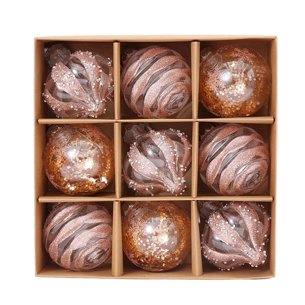 Boules de Noël Dorées Luxe | Ensemble Élégant pour Sapin de Noël
