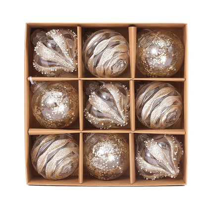 Boules de Noël Dorées Luxe | Ensemble Élégant pour Sapin de Noël