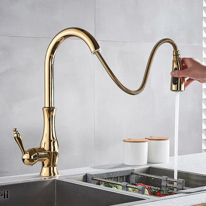 Robinet de Cuisine en Laiton Doré | Élégance et Fonctionnalité pour Cuisine Moderne