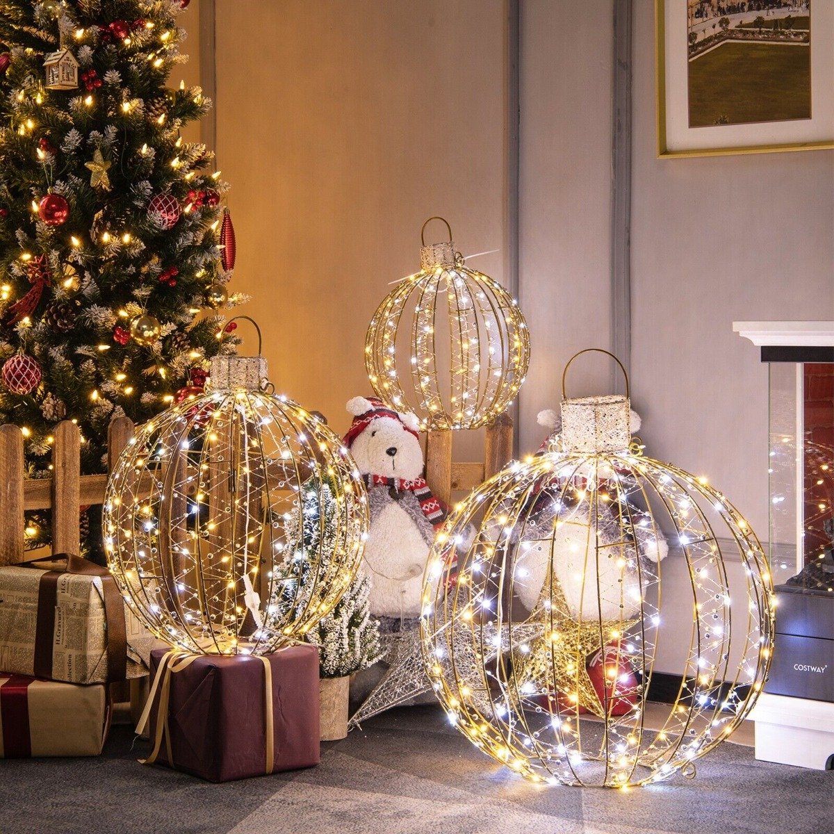 Boules Lumineuses LED de Noël | Décoration Extérieure Scintillante et Durable