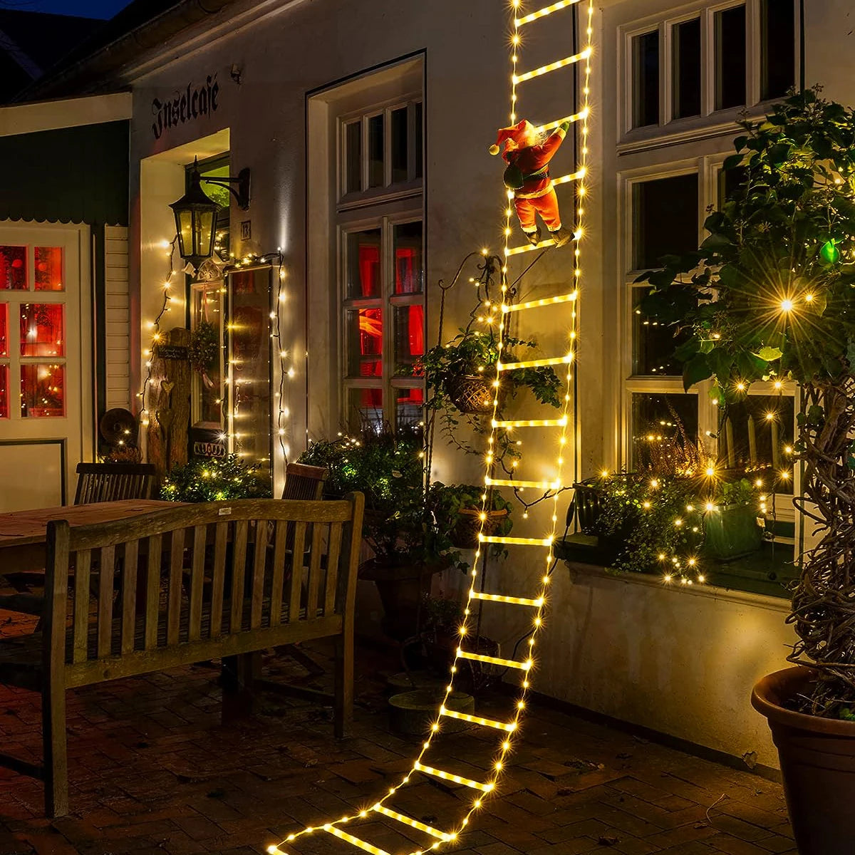 Guirlande de Noël Santa | Éclairage LED Élégant et Magique
