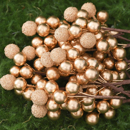 Décorations d'Arbre de Noël Dorées | Ensemble Luxueux de 10 Bouquets