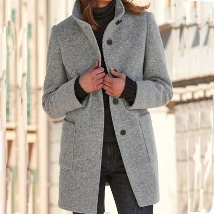 Manteau en Laine pour Femmes | Élégance Hivernale avec Poches Fonctionnelles