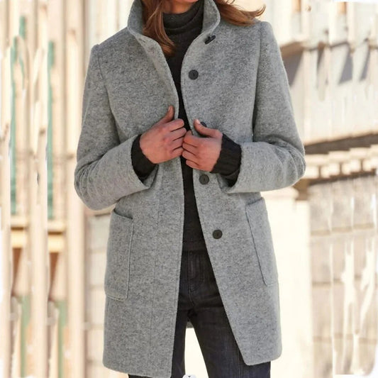 Manteau en Laine pour Femmes | Élégance Hivernale avec Poches Fonctionnelles