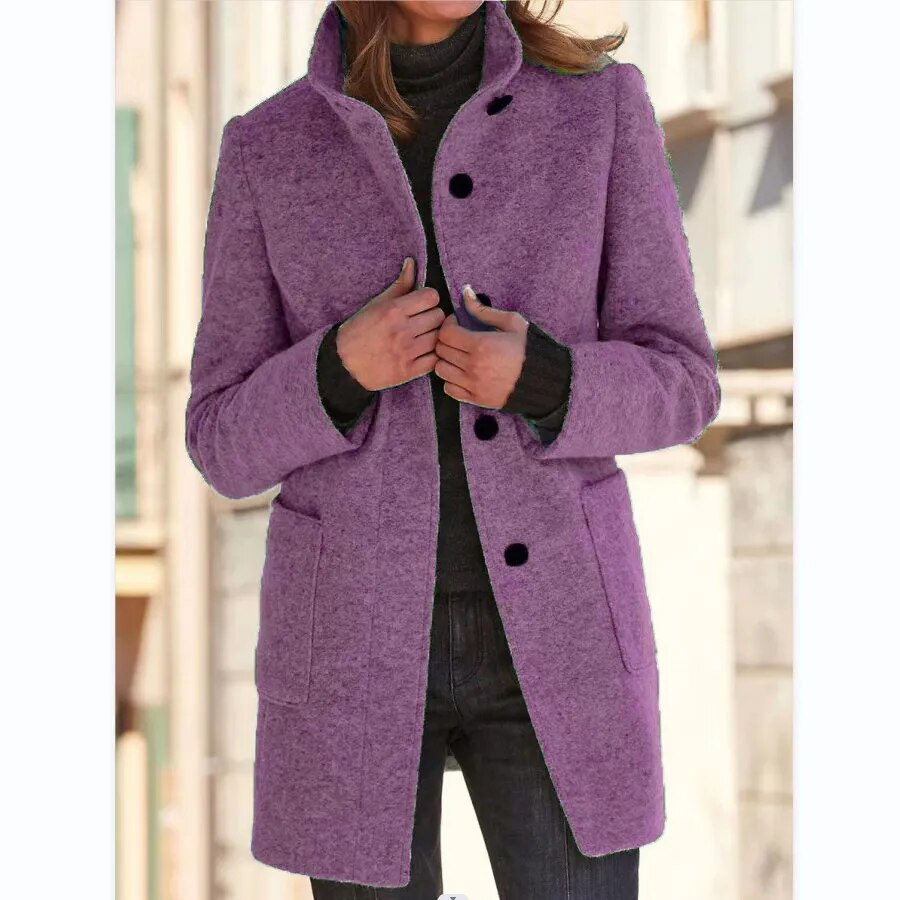 Manteau en Laine pour Femmes | Élégance Hivernale avec Poches Fonctionnelles