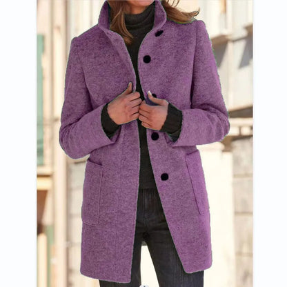 Manteau en Laine pour Femmes | Élégance Hivernale avec Poches Fonctionnelles