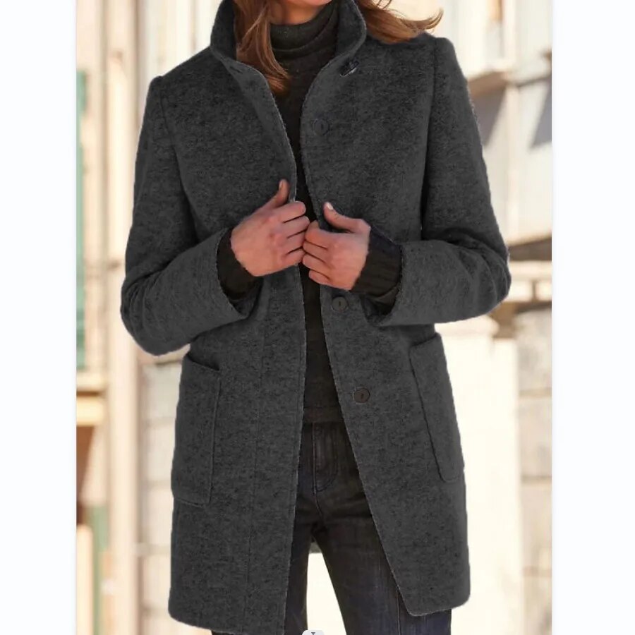 Manteau en Laine pour Femmes | Élégance Hivernale avec Poches Fonctionnelles