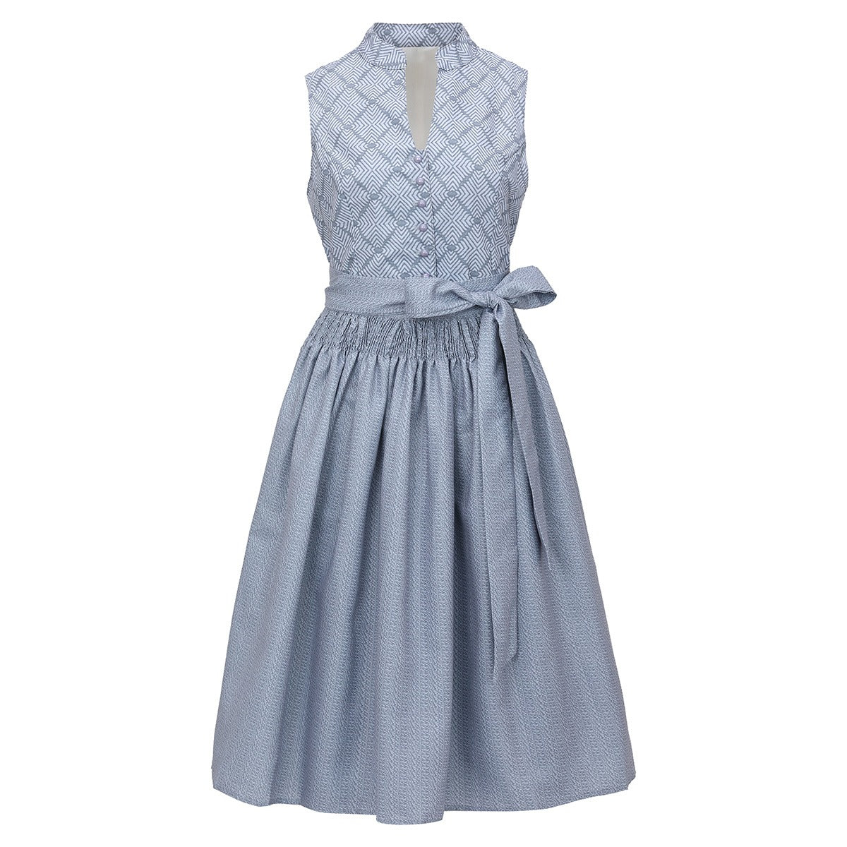 Robe Dirndl Grise Élégante | Style Traditionnel avec Tablier pour Oktoberfest