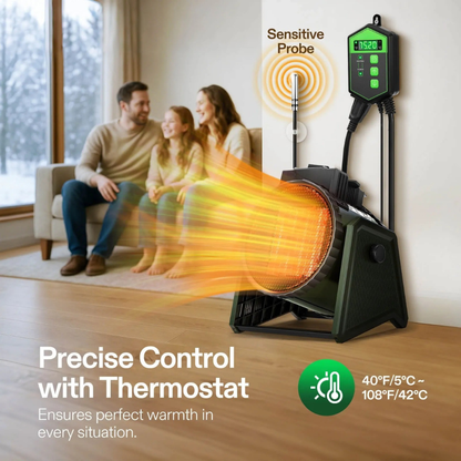 Chauffage Électrique pour Serre | Thermostat Réglable et Sûr