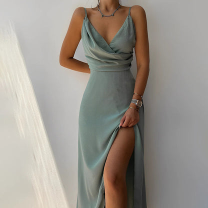 Robe Midi Élégante avec Fente Haute | Silhouette Flatteuse et Confortable