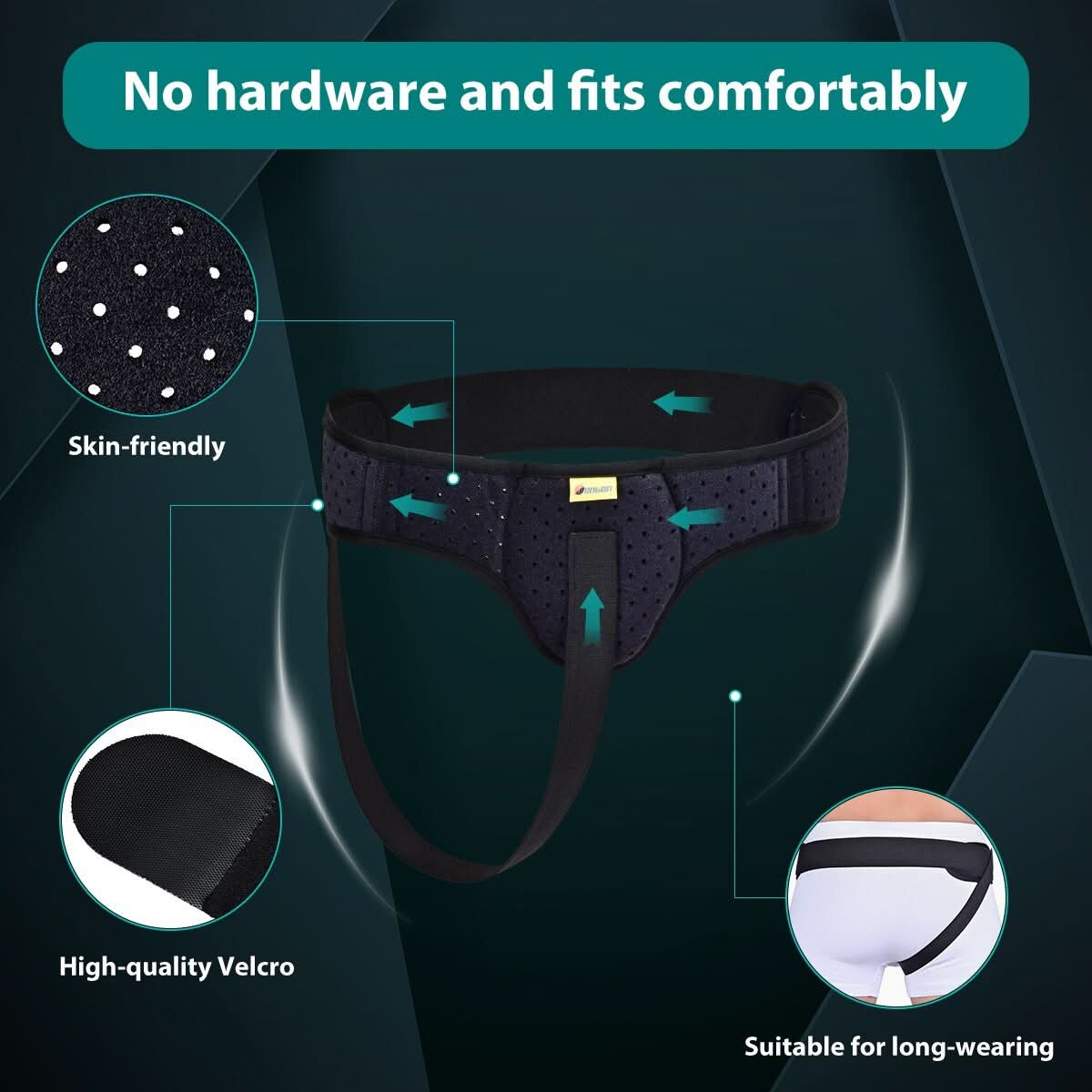 Ceinture Hernie Inguinale Ajustable | Soutien Doux et Confort Quotidien