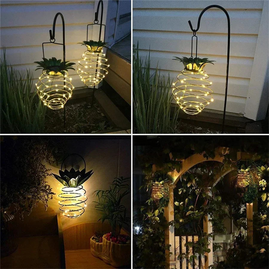 Lumière Solaire Ananas | Lampe Étanche avec Contrôle Intelligent