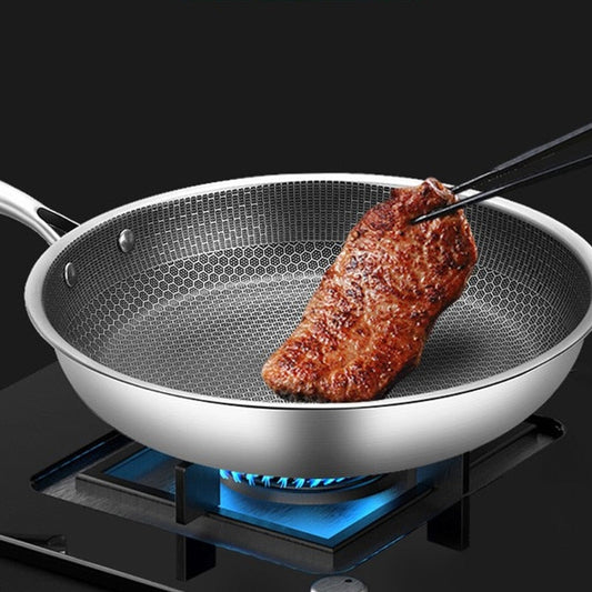 ChefPixel | Poêle en acier inoxydable avec technologie antiadhésive résistante aux rayures