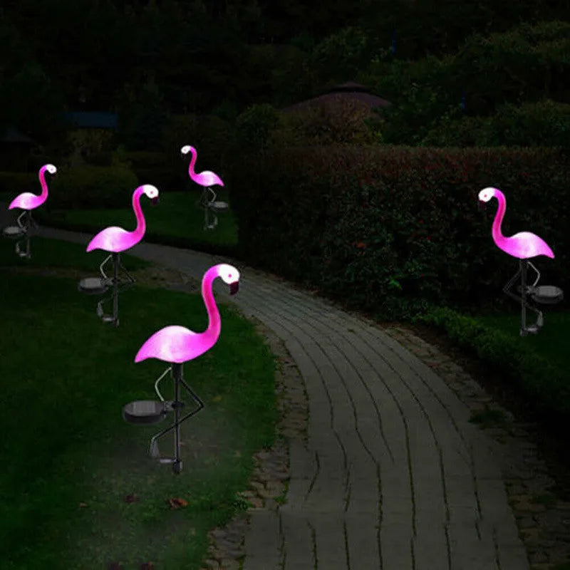 Lumière Solaire Flamant Rose | Décoration Écologique pour Jardin
