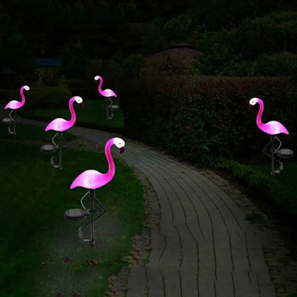 Lumière Solaire Flamant Rose | Décoration Écologique pour Jardin