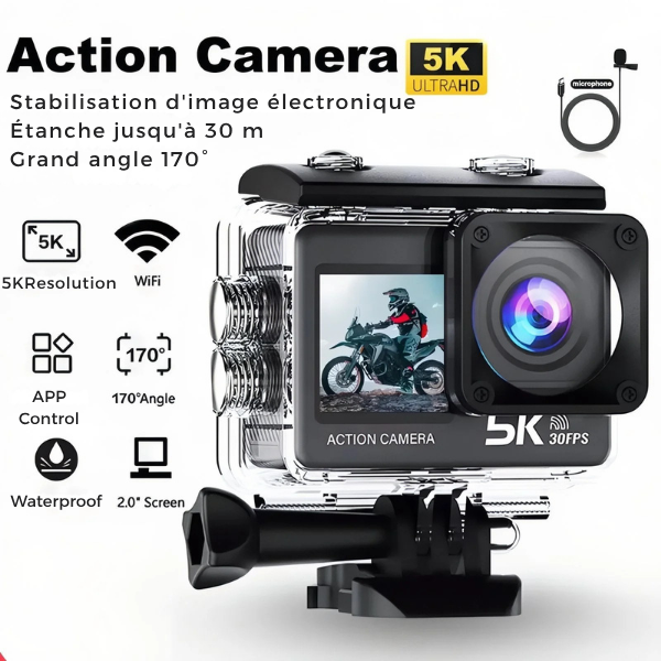 Caméra d’Action 5K pour Randonnée – Capturez vos aventures avec une précision exceptionnelle | Helvia