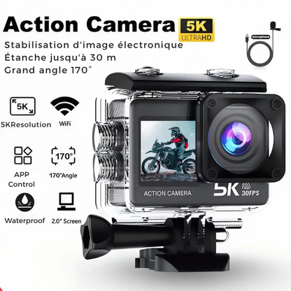Caméra d’Action 5K pour Randonnée – Capturez vos aventures avec une précision exceptionnelle | Helvia