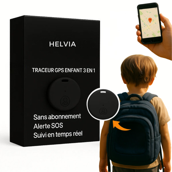 Helvia – Traceur GPS Enfant Sans Abonnement – Suivi en Temps Réel sur Smartphone