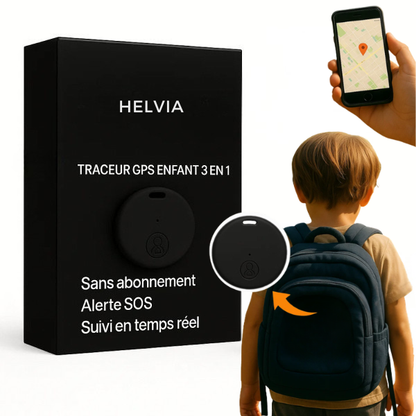 Helvia – Traceur GPS Enfant Sans Abonnement – Suivi en Temps Réel sur Smartphone