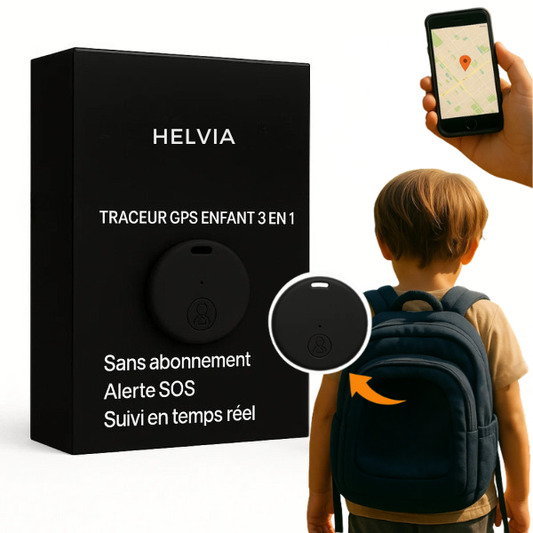 Helvia – Traceur GPS Enfant Sans Abonnement – Suivi en Temps Réel sur Smartphone