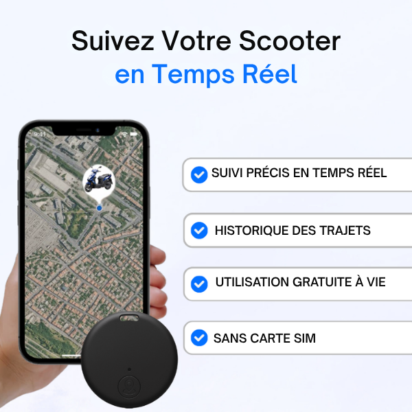 Helvia – Traceur GPS Scooter Sans Abonnement | Suivi en Temps Réel sur Smartphone (Android & iOS)